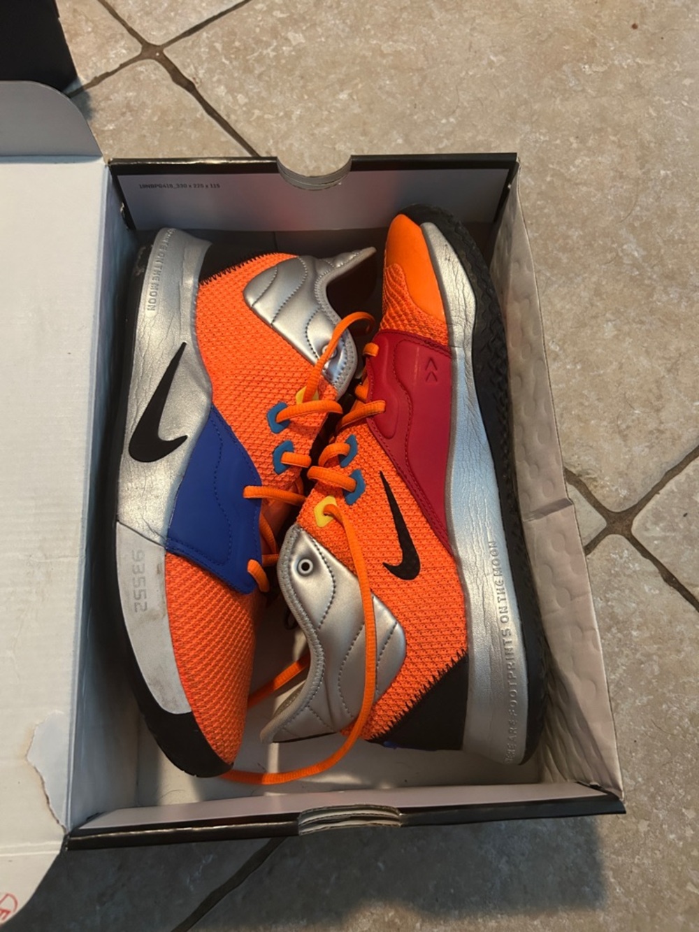 Nike Kids Orange, Silver & Blue Running Sneakers